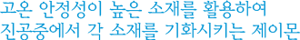 고온 안정성이 높은 소재를 활용하여 진공중에서 각 소재를 기화시키는 제이몬